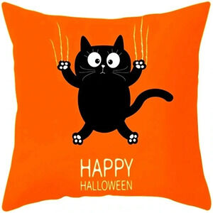 NEW - HAPPY HALLOWEEN - Falling Kitty Pillow Cover